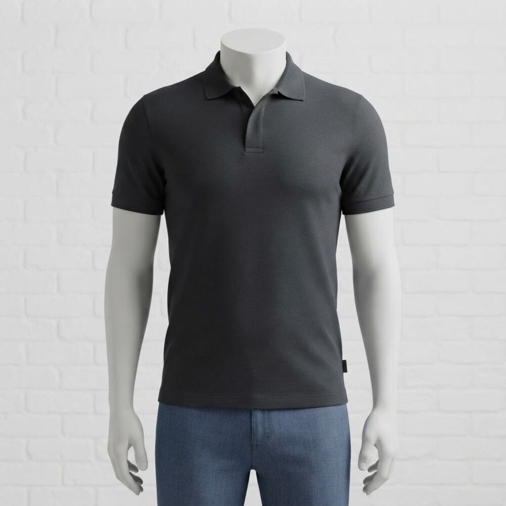 Boss Hugo Boss Polo Shirt Mens Size M Black Classic Short Sleeve Cotton Knit